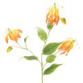 Floristik24 Umělý květ Gloriosa oranžová s dlouhými stonky do vázy 80 cm 3 ks