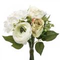Floristik24 Umělé květiny deco kytice růže ranunculus hortenzie V23cm