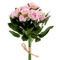 Floristik24 Umělé květiny růže kytice růžová L26cm 3ks