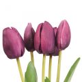 Floristik24 Umělé květiny tulipán fialový, jarní květina 48cm svazek 5 ks