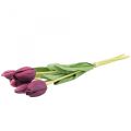 Floristik24 Umělé květiny tulipán fialový, jarní květina 48cm svazek 5 ks