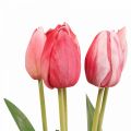 Floristik24 Umělý tulipán červený, jarní květina 48 cm, svazek 5 ks