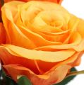 Floristik24 Umělé růže plněné oranžové Ø6cm L37cm 6ks