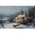 Floristik24 LED obraz Vánoční zimní krajina s kostelem LED fototapeta 58x38cm