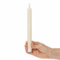 LED svíčka ve tvaru kužele v bílé barvě s teplým bílým světlem, 24 cm, s časovačem, 2 kusy | Floristik24.cz