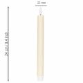 LED svíčka ve tvaru kužele v bílé barvě s teplým bílým světlem, 24 cm, s časovačem, 2 kusy | Floristik24.cz