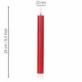 LED svíčka, červená s teplým bílým světlem, 24 cm, 2 kusy | Floristik24.cz