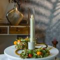 LED tyčové svíčky s časovačem drážkované svíčky krémové 24,5cm 4 kusy | Floristik24.cz