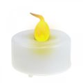 Floristik24 Umělé čajové svíčky s efektem plamene LED s časovačem Teplá bílá Ø3,6 cm Sada 4 kusů