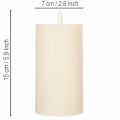 LED svíčka z pravého vosku v bílé barvě s funkcí časovače, teplá bílá, 15 cm | Floristik24.cz