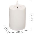 LED sloupová svíčka, blikající, s časovačem, Ø7cm, 12cm | Floristik24.cz