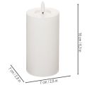 LED sloupová svíčka, blikající, s časovačem, Ø7cm, 16cm | Floristik24.cz