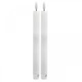 Floristik24 LED svíčka vosková stolní svíčka teplá bílá na baterii Ø2cm 24cm 2ks