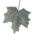 Floristik24 Listy kovové k zavěšení starožitné šedé podzimní listí 7,5-10cm 4ks