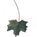 Floristik24 Podzimní dekorační listí kov stříbrná šedá L20cm 4ks