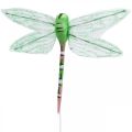 Floristik24 Letní dekorace, vážky na drátě, dekorativní hmyz žlutá, zelená, modrá š10,5cm 6ks