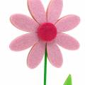 Floristik24 Plstěný květ růžový 27cm 4ks