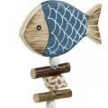Floristik24 Námořní ozdobné špunty, rybičky a mušle na špejli, mořské dekorace, dřevěné rybičky 6ks