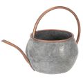 Floristik24 Kovová dekorativní konev na zalévání, vintage venkovský styl, zahradní dekorace, k sázení, stříbrná měď, D41cm Ø26cm V30cm