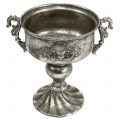 Floristik24 Starožitný kovový pohár ve stříbrné barvě Ø18cm H30cm