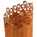 Kovová dekorativní rezavá lucerna kovový květináč Ø12cm V17cm