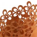 Kovová dekorativní rezavá lucerna kovový květináč Ø16cm V23cm