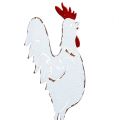 Floristik24 Kovové kuře na špejli bílé 16cm 6ks