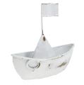 Floristik24 Kovová loďka bílá 11cm x 10cm 1ks