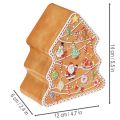 Vánoční plechovka, plechovka na sušenky, vánoční stromeček a domeček, vzhled perníku, 14 cm, 2 kusy | Floristik24.cz