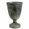 Floristik24 Kovový pohár stříbrný starožitný V26cm Ø17cm
