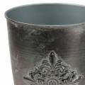 Floristik24 Dekorativní kovový pohár s ornamentem stříbrnošedá Ø16,5cm V31cm