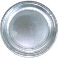 Floristik24 Dekorační talíř, aranžovací základna, kovový talíř stříbrný, stolní dekorace Ø26cm