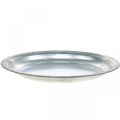 Floristik24 Dekorační talíř, aranžovací základna, kovový talíř stříbrný, stolní dekorace Ø26cm