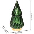 Skleněný vánoční stromeček s LED světly, stolní dekorace, Vánoce, 13 cm, 2 kusy | Floristik24.cz