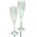 Floristik24 Mini sklenička na šampaňské Silvestrovská dekorace k nalepení 7,5cm 24ks