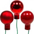 Floristik24 Mini vánoční koule červené zrcadlové bobule 20mm rubínový mix 140ks