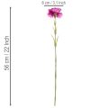 Umělý karafiát, dvoubarevný, dlouhý stonek 56 cm, kytice 8 ks | Floristik24.cz