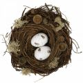 Floristik24 Velikonoční hnízdo s vejci umělá příroda, bílá dekorace na velikonoční stůl Ø19cm