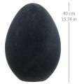 Floristik24 Velikonoční vajíčko plastové černé vajíčko Velikonoční dekorace semišovaná 40cm