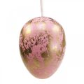 Velikonoční vajíčko na zavěšení dekorace vajíčka růžové, zelené, zlaté 15cm 4ks