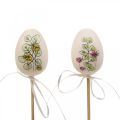 Floristik24 Velikonoční vajíčka plastová velikonoční dekorace rostlinné zátky V6cm 12 kusů