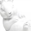 Floristik24 Velikonoční zajíček vintage vzhled králík ležící bílá keramika 12,5×8×14cm