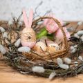 Floristik24 Velikonoční košík s vajíčky Umělá velikonoční dekorace na stůl Ø16cm