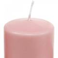 Floristik24 PURE sloupová svíčka 130/60 dekorativní svíčka růžový přírodní vosk