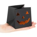 Papírový sáček s dýňovým obličejem, halloweenská dekorace 10 cm, 6 ks | Floristik24.cz