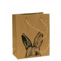 Floristik24 Dárková taška Velikonoční papírová taška zajíček hnědá 12×6×15cm 8 kusů