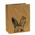 Floristik24 Dárková taška Velikonoční papírová taška zajíček hnědá 16×6,5×20cm 6ks