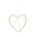 Floristik24 Svatební dekorace perlové srdce 10cm krémová 6ks