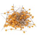 Floristik24 Oranžové špendlíky s perleťovou hlavičkou do květinářství, Ø4mm, 40mm, 150 kusů