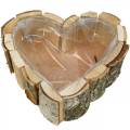 Floristik24 Květináč, dřevěná miska ve tvaru srdce, květináč z březového dřeva, miska srdce 27 × 28 cm